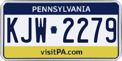 PA license plate KJW2279