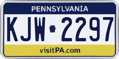 PA license plate KJW2297