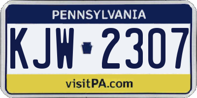 PA license plate KJW2307