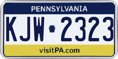 PA license plate KJW2323