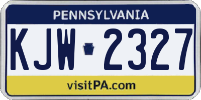 PA license plate KJW2327