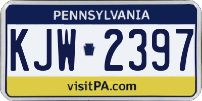 PA license plate KJW2397