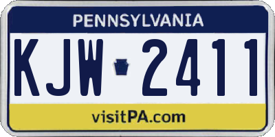 PA license plate KJW2411