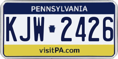 PA license plate KJW2426