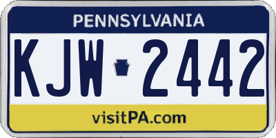 PA license plate KJW2442