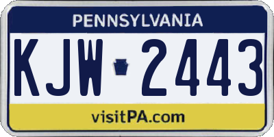 PA license plate KJW2443