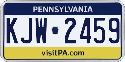 PA license plate KJW2459