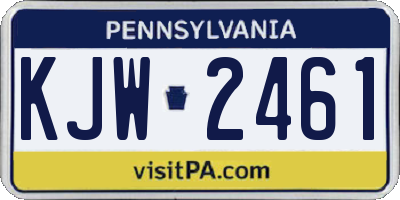 PA license plate KJW2461
