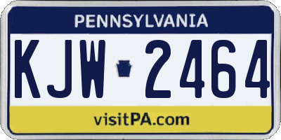 PA license plate KJW2464