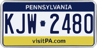PA license plate KJW2480