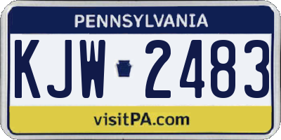 PA license plate KJW2483