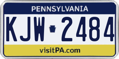 PA license plate KJW2484