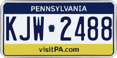 PA license plate KJW2488