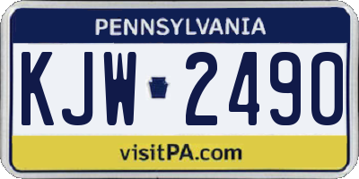PA license plate KJW2490