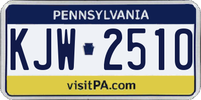 PA license plate KJW2510