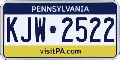 PA license plate KJW2522