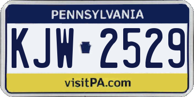 PA license plate KJW2529