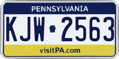 PA license plate KJW2563
