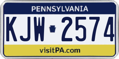PA license plate KJW2574