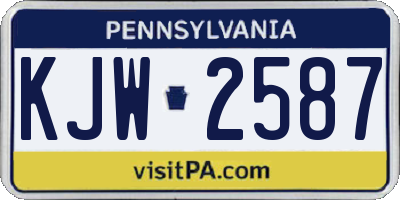 PA license plate KJW2587
