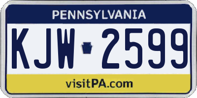 PA license plate KJW2599