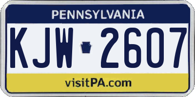 PA license plate KJW2607