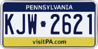 PA license plate KJW2621