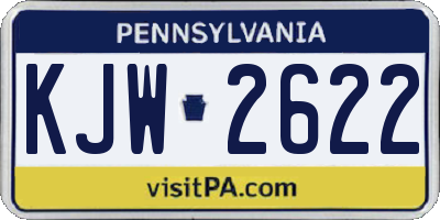 PA license plate KJW2622