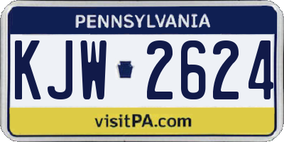 PA license plate KJW2624