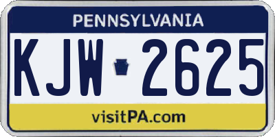 PA license plate KJW2625