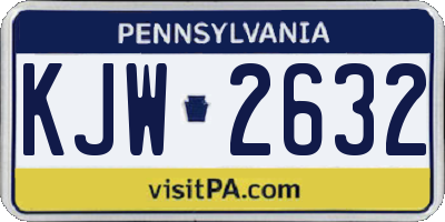 PA license plate KJW2632