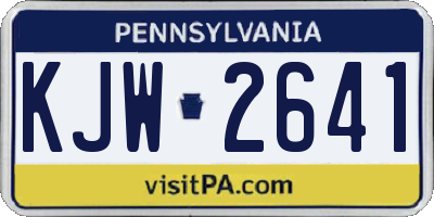 PA license plate KJW2641
