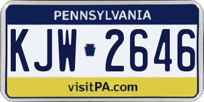 PA license plate KJW2646