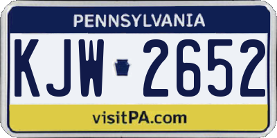 PA license plate KJW2652