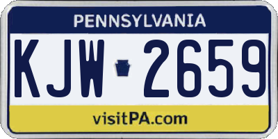 PA license plate KJW2659