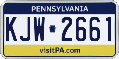 PA license plate KJW2661