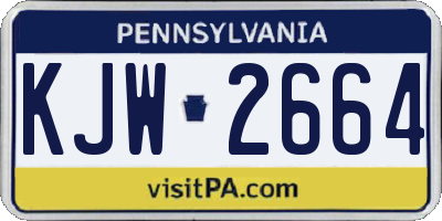 PA license plate KJW2664