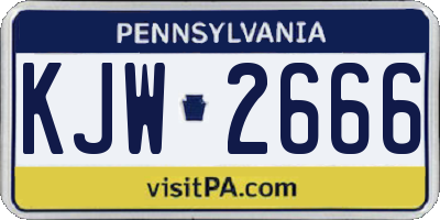 PA license plate KJW2666