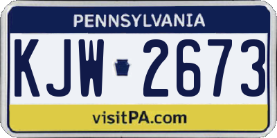PA license plate KJW2673