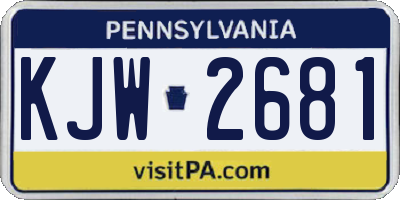 PA license plate KJW2681