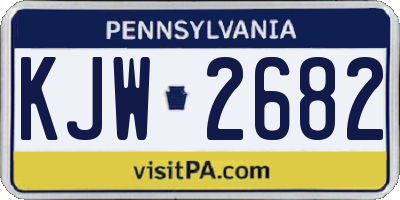 PA license plate KJW2682