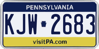 PA license plate KJW2683