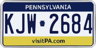 PA license plate KJW2684