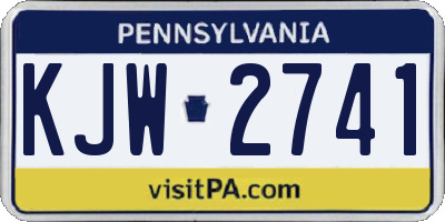PA license plate KJW2741