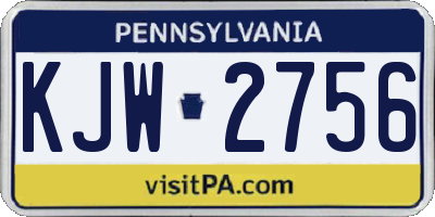 PA license plate KJW2756