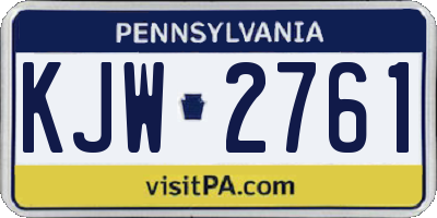 PA license plate KJW2761