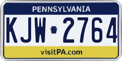 PA license plate KJW2764