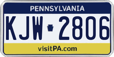 PA license plate KJW2806