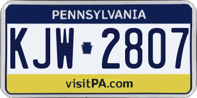 PA license plate KJW2807