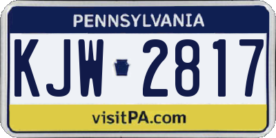 PA license plate KJW2817